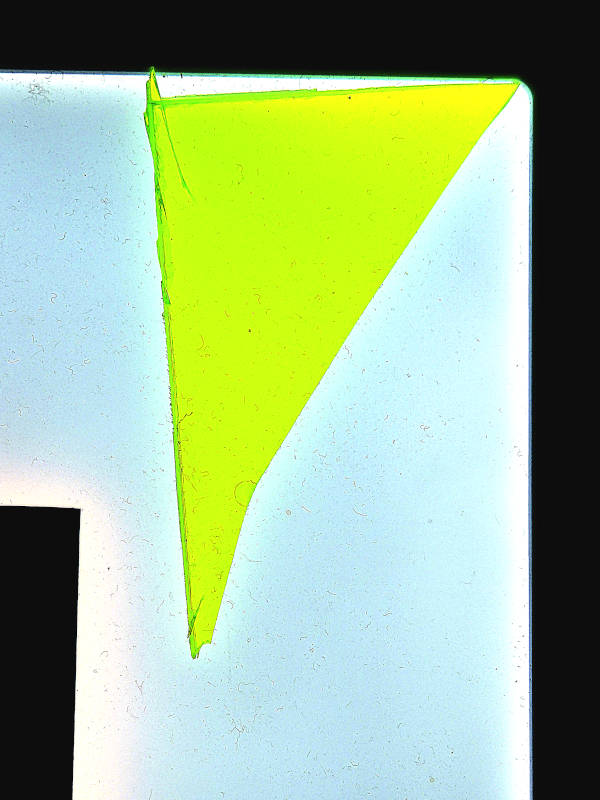 green acrylic glass shard