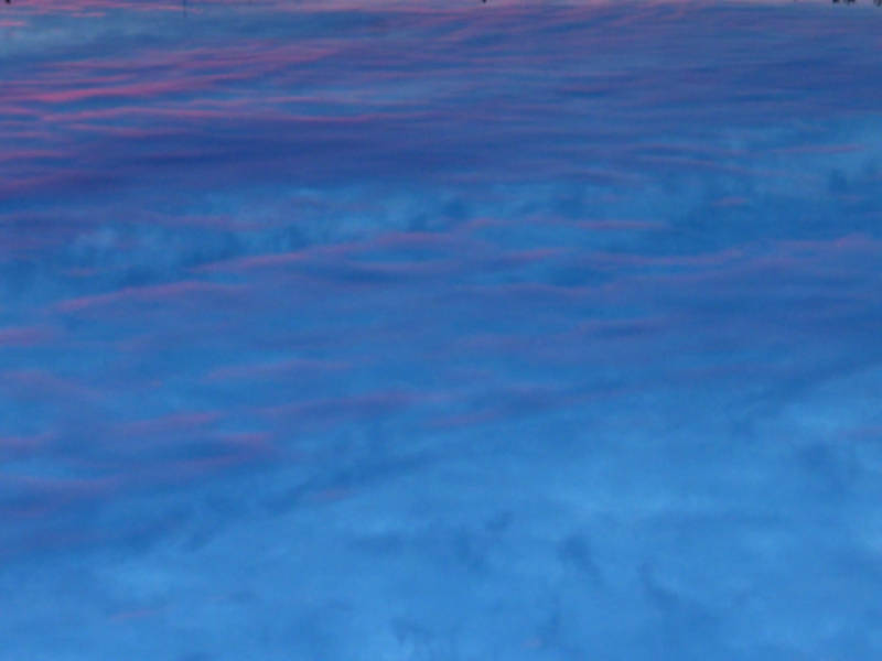 pink clouds on blue sky