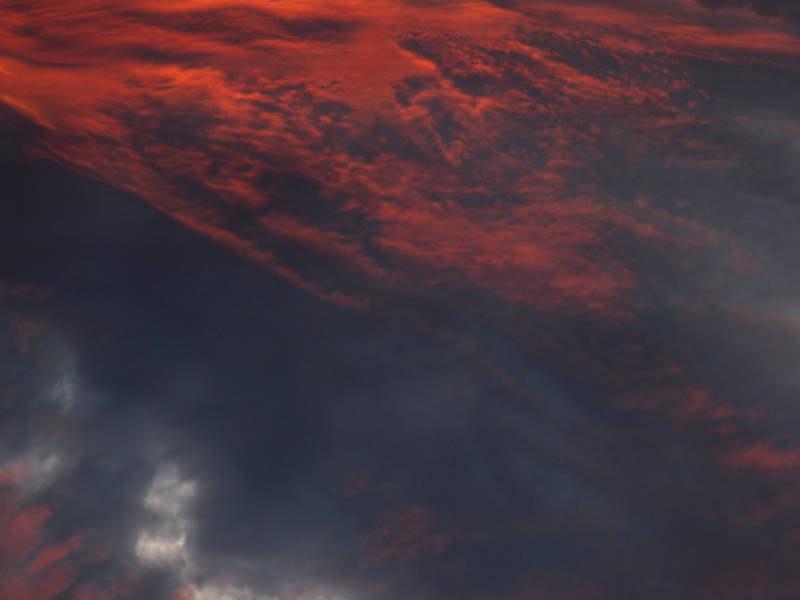 pink clouds on blue sky