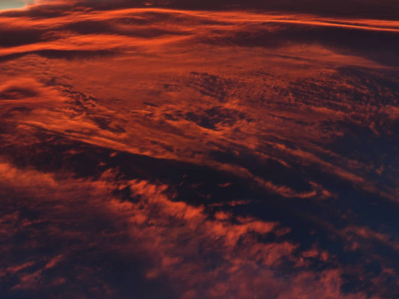 pink clouds on blue sky