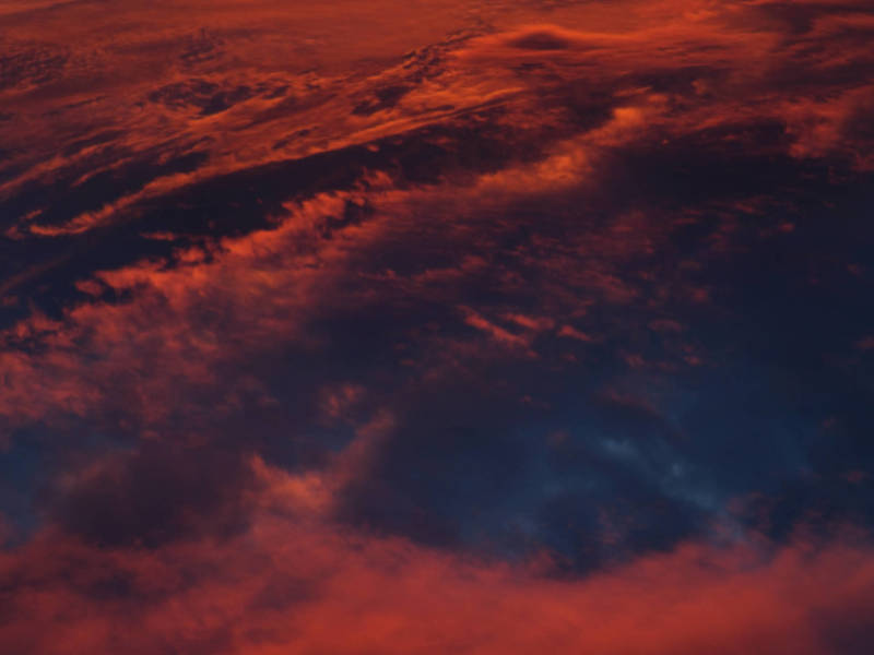 pink clouds on blue sky