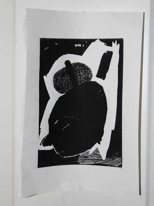 abstract black linoleum print