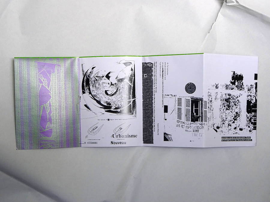 the unfolded zine opens up a panorama vector drawing about a new urbanism, strikes and revolution