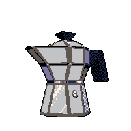 low polygon rendering animation of a mokka coffee machine