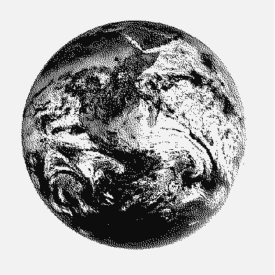 image of planet earth, cut up and rotated